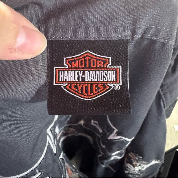 Harley Davidson Screaming Eagle Short Sleeve Button Down Shirt - Picture 6 of 6